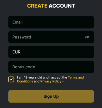 Registration at Kaasino casino